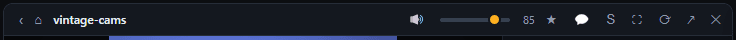 A tile header: back, home, mute, volume slider, favourite, chat toggle, solo, focus, reload, open externally, close